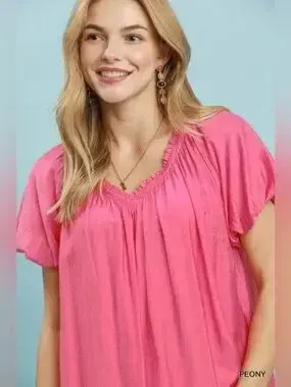 Umgee Ruffle Hem Shift Mini Dress - Picture 4 of 5
